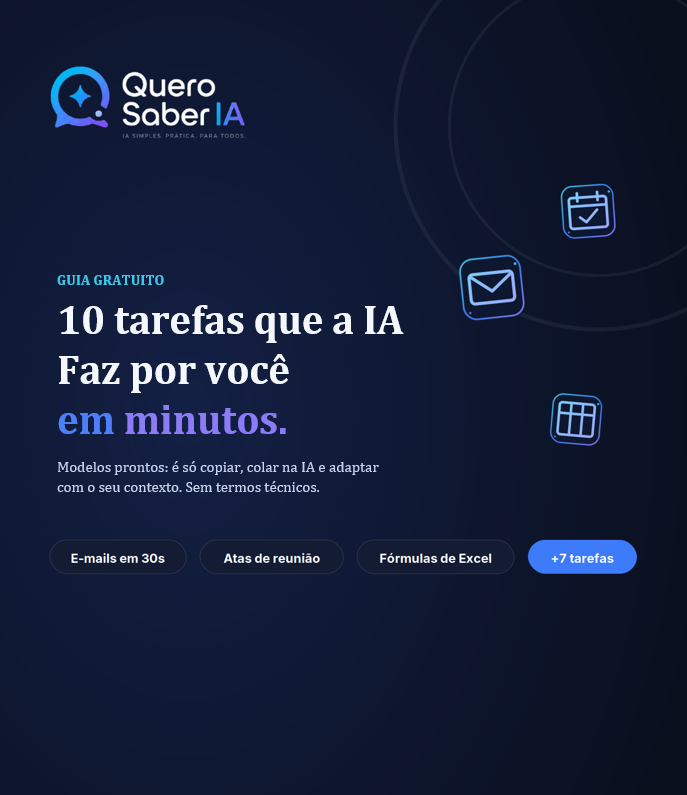 Capa do guia gratuito: 10 tarefas chatas que a IA faz por você em minutos